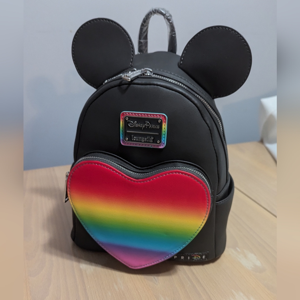 Loungefly Disney Rainbow Pride Mickey Ears Mini Backpack BNWT